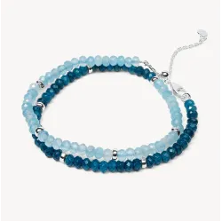 Blue Chalcedony Gemstone Versa Wrap Bracelet- Hillberg & Berk