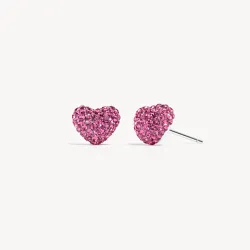 Cupid Sparkle Heart Stud Earrings - Hillberg & Berk