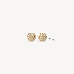 Soft Gold Sparkle Ball Stud Earrings - 6mm - Hillberg & Berk