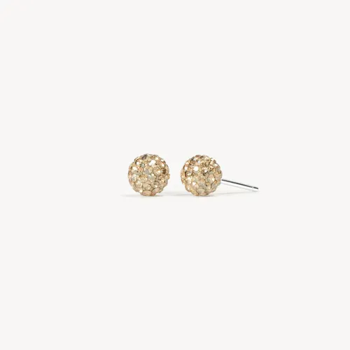 Soft Gold Sparkle Ball Stud Earrings - 6mm - Hillberg & Berk