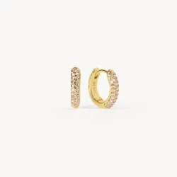 Soft Gold Always On Sparkle Hoop Earrings - Hillberg & Berk