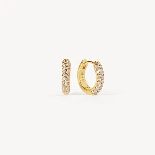 Soft Gold Always On Sparkle Hoop Earrings - Hillberg & Berk