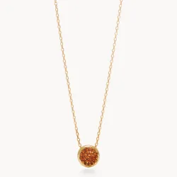 Light Amber Sparkle Bezel Necklace- Hillberg & Berk LIMITED EDITION