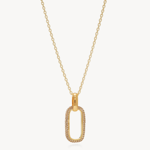 Gold Link Pendant Sparkle Necklace - Hillberg & Berk