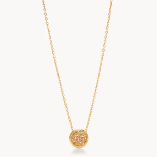 Gold Sparkle Bezel Pendant Necklace - Hillberg & Berk