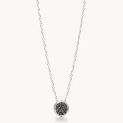 Hematite Sparkle Bezel Slider Necklace