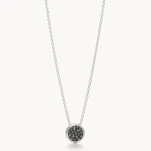 Hematite Sparkle Bezel Slider Necklace