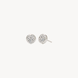 Dancing Queen Sparkle Bezel Stud Earrings- Hillberg & Berk