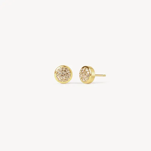 Soft Gold Sparkle Bezel Stud Earrings - Hillberg & Berk