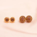 Light Amber Sparkle Bezel Stud Earrings- Hillberg & Berk LIMITED EDITION