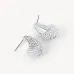 White Mini Dream Puff™ Sparkle Stud Earrings - Hillberg & Berk