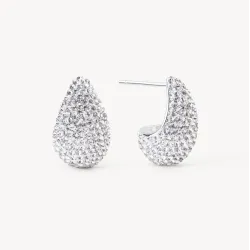 White Mini Dream Puff™ Sparkle Stud Earrings - Hillberg & Berk