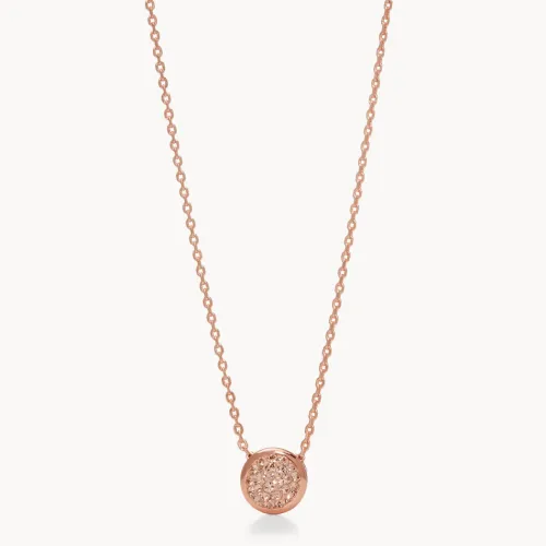 Rose Gold Sparkle Bezel Pendant Necklace - Hillberg & Berk