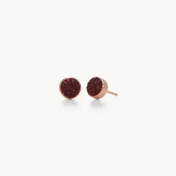 Merlot Sparkle Bezel Stud Earrings - HILLBERG & BERK