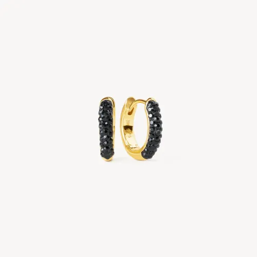 Black Always On Sparkle Hoop Earrings - Hillberg & Berk