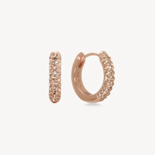 Rose Gold Always On Sparkle Hoop Earrings - Hillberg & Berk