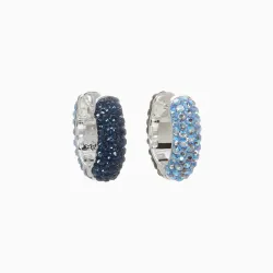 Navy/Celestial Sky Two Tone Reversible Sparkle Hoop Earrings (Small)- Hillberg & Berk