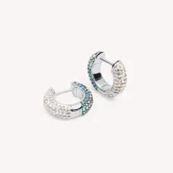 Mermaid Scales & Moonlight Sparkle Hoop Earrings (Small)- Hillberg & Berk