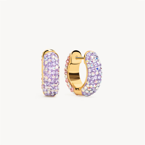 Poppy & Orchid Two Tone Reversible Sparkle Hoop Earrings (Small)- Hillberg & Berk