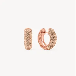 Rose Gold Starburst Sparkle Reversible Hoop Earrings - Hillberg & Berk