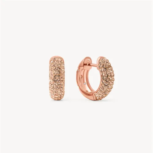 Rose Gold Starburst Sparkle Reversible Hoop Earrings - Hillberg & Berk