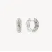 White/Silver Starburst Sparkle Reversible Hoop Earrings - Hillberg & Berk