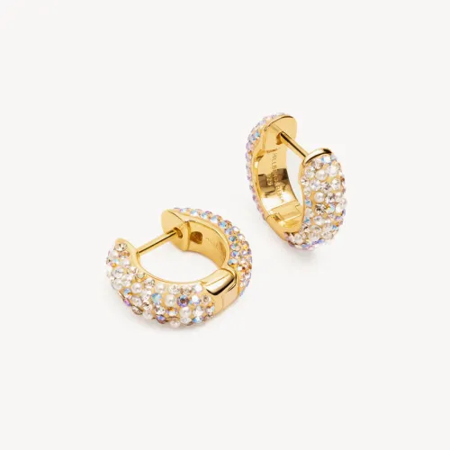 Sea Salt & Ocean Blue Sparkle Reversible Hoop Earrings (Small) - Hillberg & Berk