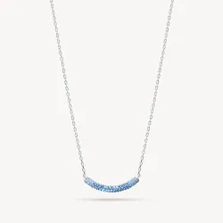 Denim Curved Sparkle Bar Necklace- Hillberg & Berk
