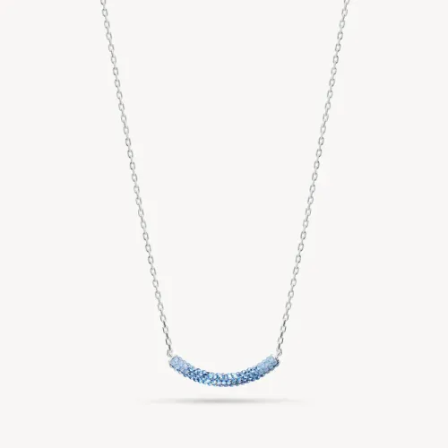 Denim Curved Sparkle Bar Necklace- Hillberg & Berk
