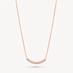 Rose Gold Sparkle Bar Necklace - Hillberg & Berk