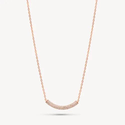 Rose Gold Sparkle Bar Necklace - Hillberg & Berk