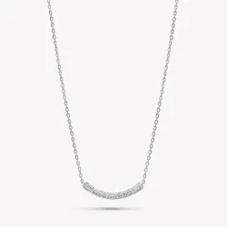 White Sparkle Bar Necklace - Hillberg & Berk