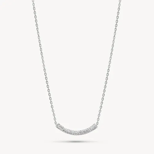 White Sparkle Bar Necklace - Hillberg & Berk