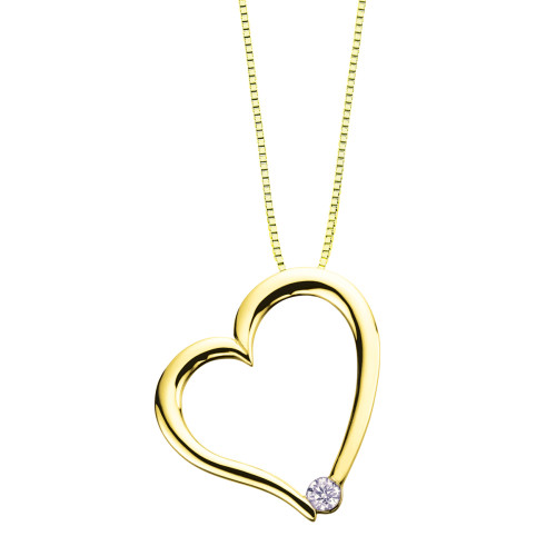 Canadian Diamond Heart Necklace- Yellow Gold