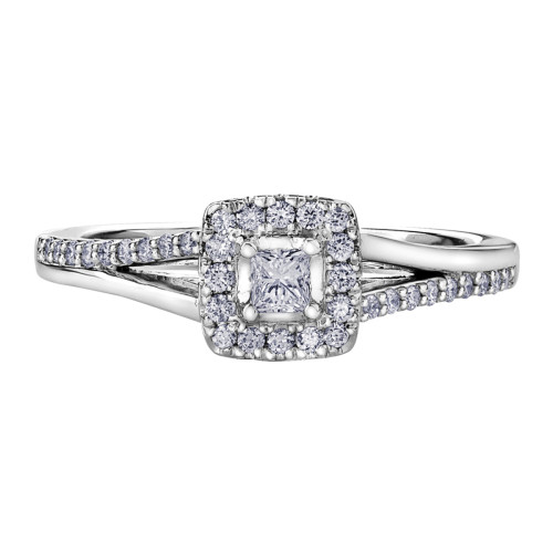 White Gold Canadian Princess Cut Diamond Ring- .30ct