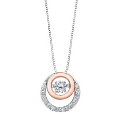 Northern Dancer Canadian Diamond Double Circle Necklace- 0.21ct TDW