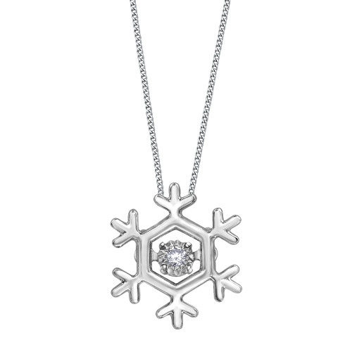 Snowflake Northern Dancer Canadian Diamond Necklace- 0.02ct Snowflake Northern Dancer Canadian Diamond Necklace- 0.02ct