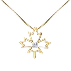 Maple Leaf Canadian Diamond Necklace- 0.08ct TDW