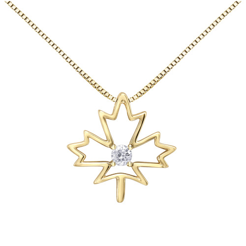Maple Leaf Canadian Diamond Necklace- 0.08ct TDW