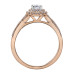 Rose Gold Canadian Diamond with Double Halo ring- 0.43ct TDW