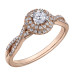 Rose Gold Canadian Diamond with Double Halo ring- 0.43ct TDW