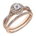 Rose Gold Canadian Diamond with Double Halo ring- 0.43ct TDW