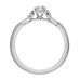 Canadian Diamond White Gold Ring with Halo and Oval Accents- .43ct TDW