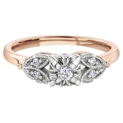 Rose and White Gold Canadian Diamond Ring