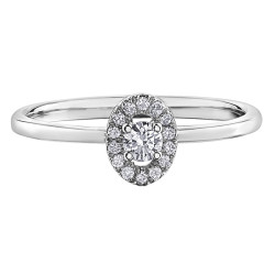 White Gold Canadian Diamond Ring with Halo- .15ct