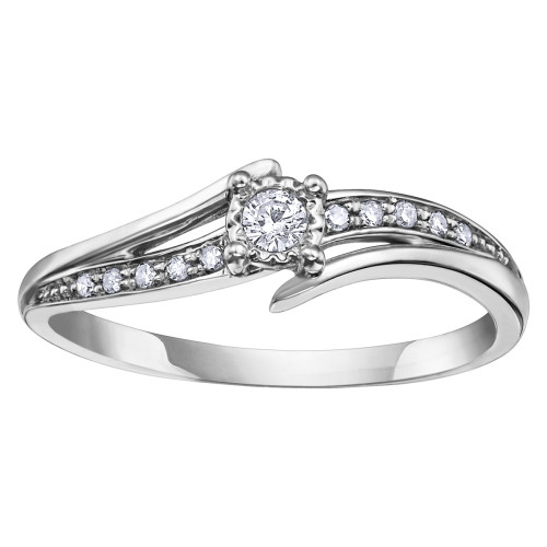 0.10ct Illusion Set Diamond Ring- White Gold