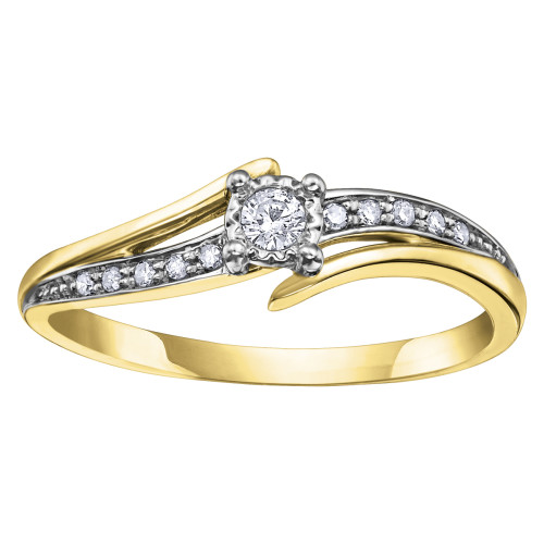 0.10ct Illusion Set Diamond Ring- Yellow Gold