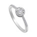 Illusion Set Diamond Ring with Halo and Side Diamonds- 0.15ct TDW