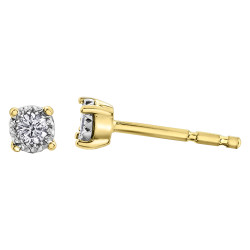 Illuminaire Diamond Stud Earrings- 0.10ct TDW Yellow Gold