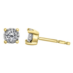 Illuminaire Diamond Stud Earrings- 0.20ct TDW Yellow Gold